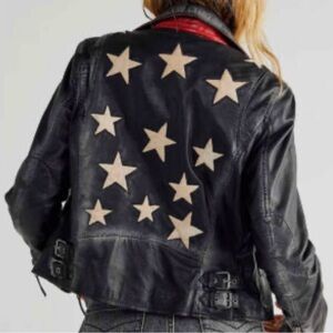 Mauritius Leather Jacket with Stars
